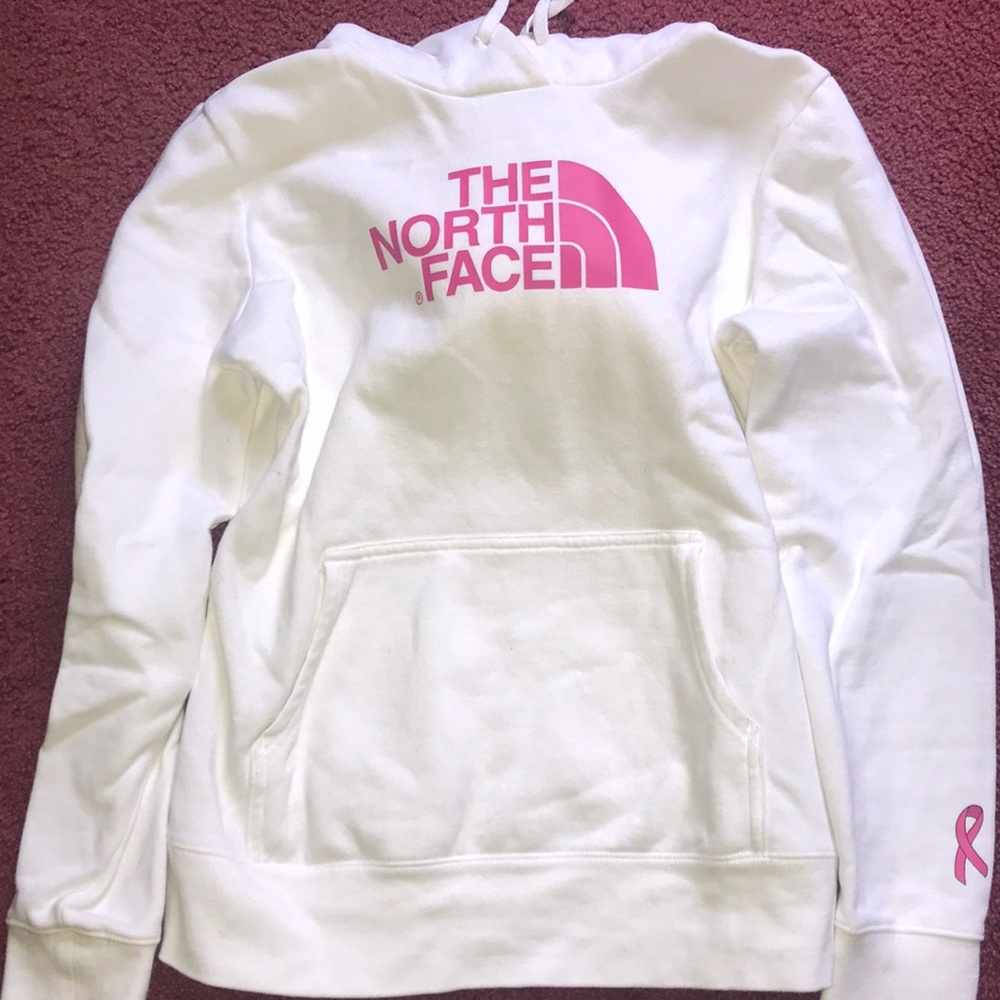 white the north face breast cancer sweatshirt